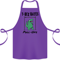 T-Rex Hates Pull Ups Funny Gym Dinosaurs Cotton Apron 100% Organic Purple