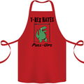 T-Rex Hates Pull Ups Funny Gym Dinosaurs Cotton Apron 100% Organic Red