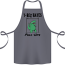 T-Rex Hates Pull Ups Funny Gym Dinosaurs Cotton Apron 100% Organic Steel