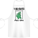 T-Rex Hates Pull Ups Funny Gym Dinosaurs Cotton Apron 100% Organic White