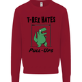 T-Rex Hates Pull Ups Funny Gym Dinosaurs Kids Sweatshirt Jumper Red