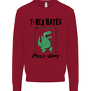 T-Rex Hates Pull Ups Funny Gym Dinosaurs Kids Sweatshirt Jumper Red