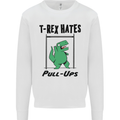 T-Rex Hates Pull Ups Funny Gym Dinosaurs Kids Sweatshirt Jumper White
