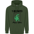 T-Rex Hates Pull Ups Funny Gym Dinosaurs Mens 80% Cotton Hoodie Forest Green
