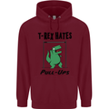 T-Rex Hates Pull Ups Funny Gym Dinosaurs Mens 80% Cotton Hoodie Maroon