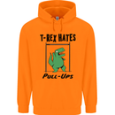 T-Rex Hates Pull Ups Funny Gym Dinosaurs Mens 80% Cotton Hoodie Orange