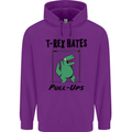 T-Rex Hates Pull Ups Funny Gym Dinosaurs Mens 80% Cotton Hoodie Purple
