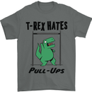 T-Rex Hates Pull Ups Funny Gym Dinosaurs Mens T-Shirt Cotton Gildan Charcoal