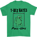 T-Rex Hates Pull Ups Funny Gym Dinosaurs Mens T-Shirt Cotton Gildan Irish Green