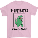 T-Rex Hates Pull Ups Funny Gym Dinosaurs Mens T-Shirt Cotton Gildan Light Pink