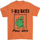 T-Rex Hates Pull Ups Funny Gym Dinosaurs Mens T-Shirt Cotton Gildan Orange