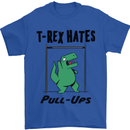 T-Rex Hates Pull Ups Funny Gym Dinosaurs Mens T-Shirt Cotton Gildan Royal Blue