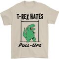T-Rex Hates Pull Ups Funny Gym Dinosaurs Mens T-Shirt Cotton Gildan Sand