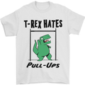 T-Rex Hates Pull Ups Funny Gym Dinosaurs Mens T-Shirt Cotton Gildan White