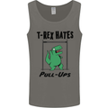 T-Rex Hates Pull Ups Funny Gym Dinosaurs Mens Vest Tank Top Charcoal
