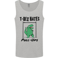 T-Rex Hates Pull Ups Funny Gym Dinosaurs Mens Vest Tank Top Sports Grey