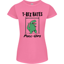 T-Rex Hates Pull Ups Funny Gym Dinosaurs Womens Petite Cut T-Shirt Azalea