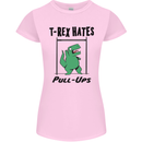 T-Rex Hates Pull Ups Funny Gym Dinosaurs Womens Petite Cut T-Shirt Light Pink