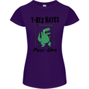 T-Rex Hates Pull Ups Funny Gym Dinosaurs Womens Petite Cut T-Shirt Purple