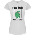 T-Rex Hates Pull Ups Funny Gym Dinosaurs Womens Petite Cut T-Shirt White