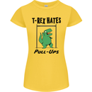 T-Rex Hates Pull Ups Funny Gym Dinosaurs Womens Petite Cut T-Shirt Yellow