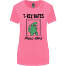 T-Rex Hates Pull Ups Funny Gym Dinosaurs Womens Wider Cut T-Shirt Azalea