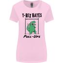 T-Rex Hates Pull Ups Funny Gym Dinosaurs Womens Wider Cut T-Shirt Light Pink