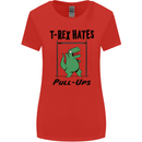 T-Rex Hates Pull Ups Funny Gym Dinosaurs Womens Wider Cut T-Shirt Red