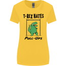 T-Rex Hates Pull Ups Funny Gym Dinosaurs Womens Wider Cut T-Shirt Yellow