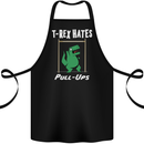 T-Rex Hates Pull Ups Gym Funny Dinosaurs Cotton Apron 100% Organic Black