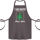 T-Rex Hates Pull Ups Gym Funny Dinosaurs Cotton Apron 100% Organic Dark Grey