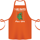 T-Rex Hates Pull Ups Gym Funny Dinosaurs Cotton Apron 100% Organic Orange