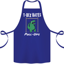 T-Rex Hates Pull Ups Gym Funny Dinosaurs Cotton Apron 100% Organic Royal Blue