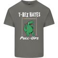 T-Rex Hates Pull Ups Gym Funny Dinosaurs Kids T-Shirt Childrens Charcoal