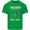 T-Rex Hates Pull Ups Gym Funny Dinosaurs Kids T-Shirt Childrens Irish Green