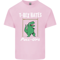 T-Rex Hates Pull Ups Gym Funny Dinosaurs Kids T-Shirt Childrens Light Pink