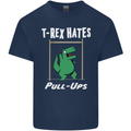 T-Rex Hates Pull Ups Gym Funny Dinosaurs Kids T-Shirt Childrens Navy Blue