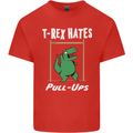T-Rex Hates Pull Ups Gym Funny Dinosaurs Kids T-Shirt Childrens Red