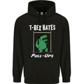 T-Rex Hates Pull Ups Gym Funny Dinosaurs Mens 80% Cotton Hoodie Black