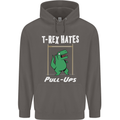 T-Rex Hates Pull Ups Gym Funny Dinosaurs Mens 80% Cotton Hoodie Charcoal