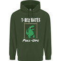 T-Rex Hates Pull Ups Gym Funny Dinosaurs Mens 80% Cotton Hoodie Forest Green