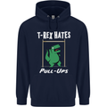 T-Rex Hates Pull Ups Gym Funny Dinosaurs Mens 80% Cotton Hoodie Navy Blue