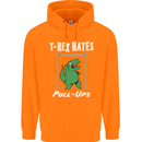T-Rex Hates Pull Ups Gym Funny Dinosaurs Mens 80% Cotton Hoodie Orange