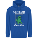 T-Rex Hates Pull Ups Gym Funny Dinosaurs Mens 80% Cotton Hoodie Royal Blue