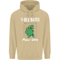T-Rex Hates Pull Ups Gym Funny Dinosaurs Mens 80% Cotton Hoodie Sand