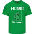 T-Rex Hates Pull Ups Gym Funny Dinosaurs Mens Cotton T-Shirt Tee Top Irish Green