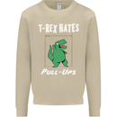 T-Rex Hates Pull Ups Gym Funny Dinosaurs Mens Sweatshirt Jumper Sand