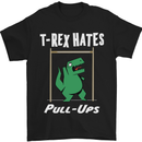 T-Rex Hates Pull Ups Gym Funny Dinosaurs Mens T-Shirt Cotton Gildan Black