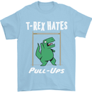 T-Rex Hates Pull Ups Gym Funny Dinosaurs Mens T-Shirt Cotton Gildan Light Blue