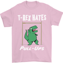 T-Rex Hates Pull Ups Gym Funny Dinosaurs Mens T-Shirt Cotton Gildan Light Pink